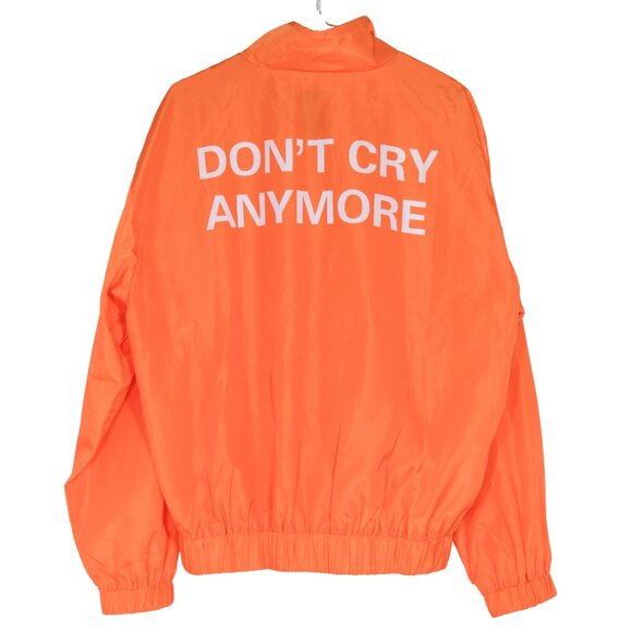 Push Button Orange Graphic Polyester Ripstop Jacket – Made in South Korea, M - Picture 2 of 6